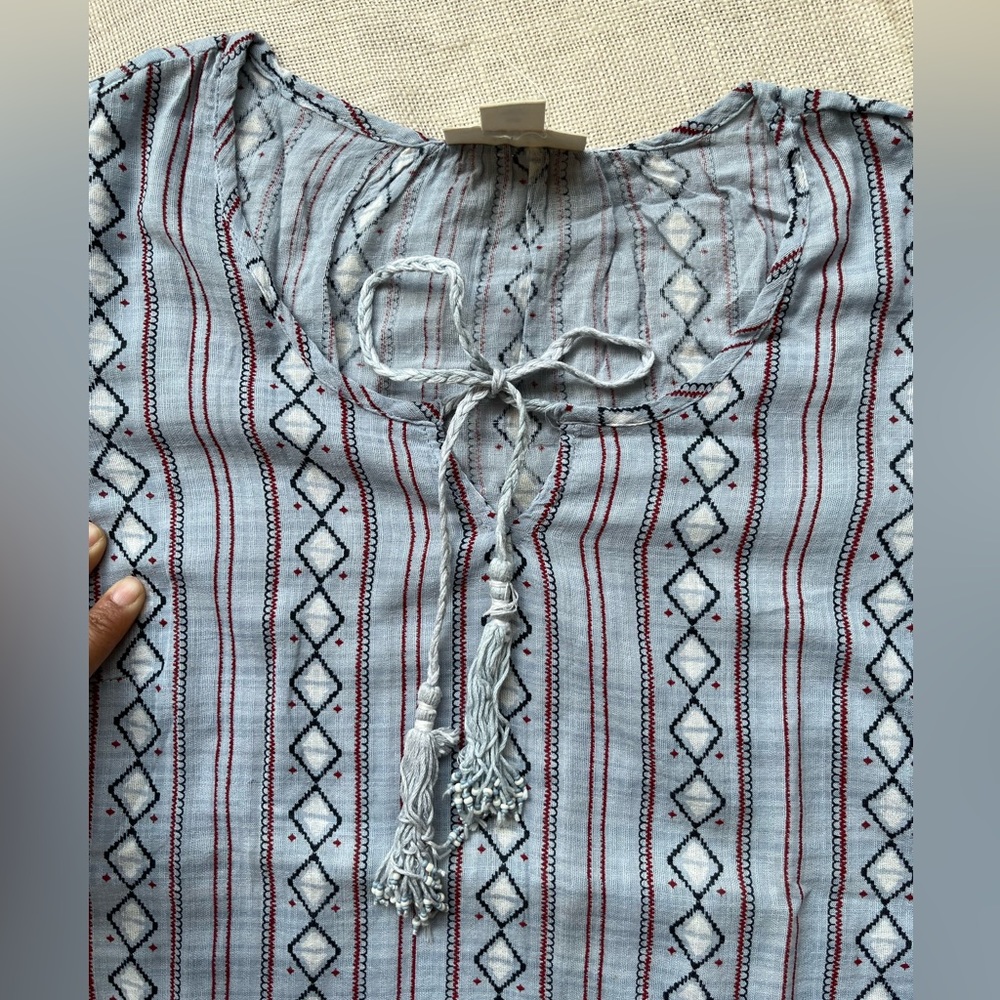 Boho Abstract Striped Tunic Top - Picture 5 of 10